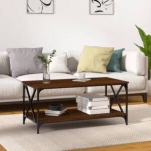 Журнальный столик U24, коричневый дуб, 100 x 50 x 45 см, искусственное дерево и железо
