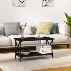 Pood24 kohvilaud, must, 80 x 45 x 45 cm, tehispuit ja raud