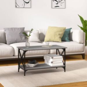 Pood24 kohvilaud, hall Sonoma tamm, 80 x 45 x 45 cm, tehispuit ja raud