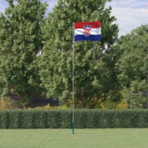Pood24 Horvaatia lipp ja lipumast, 5,55 m, alumiinium
