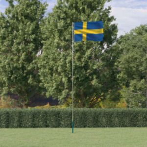 Pood24 Rootsi lipp ja lipumast, 5,55 m, alumiinium