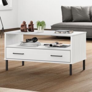 Журнальный столик U24 на металлических ножках, белый, 85x50x45 см, OSLO