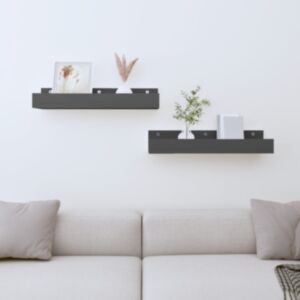 Полки U24 настенные 2 шт, серые, 50 x 12 x 9 см, сосна