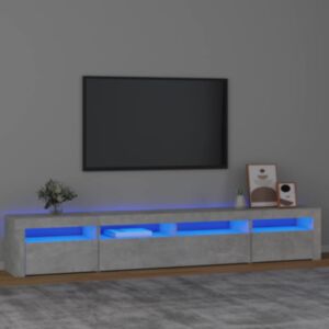 Pood24 telerialus LED-tuledega, betoonhall, 240x35x40 cm