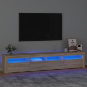 Pood24 telerialus LED-tuledega, Sonoma tamm, 210x35x40 cm