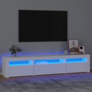 Pood24 telerialus LED-tuledega, valge, 195x35x40 cm