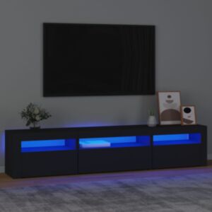 Pood24 telerialus LED-tuledega, must, 195x35x40 cm