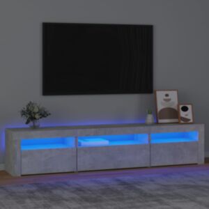 Pood24 telerialus LED-tuledega, betoonhall, 195x35x40 cm