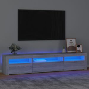 Pood24 telerialus LED-tuledega, hall Sonoma , 195x35x40 cm