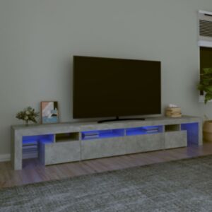 Pood24 telerialus LED-tuledega, betoonhall, 260x36,5x40 cm