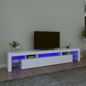 Pood24 telerialus LED-tuledega, valge, 215x36,5x40 cm