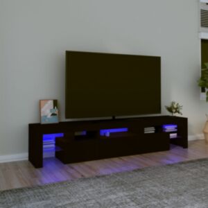 Pood24 telerialus LED-tuledega, must, 200x36,5x40 cm