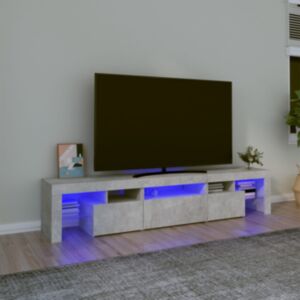 Pood24 telerialus LED-tuledega, betoonhall, 200x36,5x40 cm