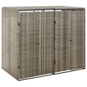 Pood24 kahe prügikasti kuur, hall, 140 x 80 x 117 cm, polürotang