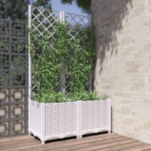 Pood24 võrega taimekast, valge, 80 x 40 x 136 cm PP