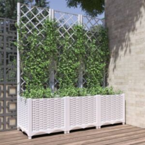 Pood24 võrega taimekast, valge, 120 x 40 x 136 cm PP