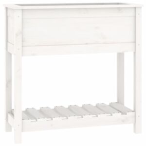 Pood24 riiuliga taimekast, valge, 82,5x34,5x81 cm, männipuit