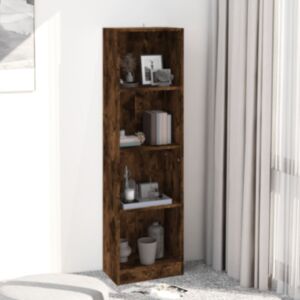 Pood24 4 riiuliga raamaturiiul, suitsutatud tamm, 40 x 24 x 143 cm