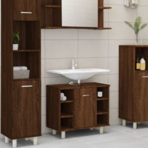 Pood24 vannitoakapp, pruun tamm, 60 x 32 x 53,5 cm, tehispuit