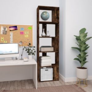 Книжный шкаф U24, копченый дуб, 45 x 24 x 160 см, искусственное дерево