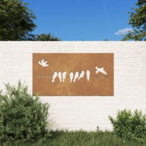 Pood24 aia seinakaunistus, 105x55 cm, Corteni teras, linnudisain