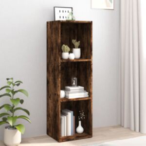 U24 книжная полка/тумба под ТВ, копченый дуб, 36x30x114 см, искусственное дерево