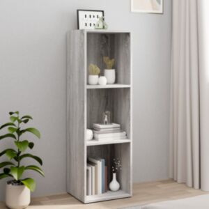 U24 книжная полка/тумба под ТВ, дуб сонома серый, 36 x 30 x 114 см