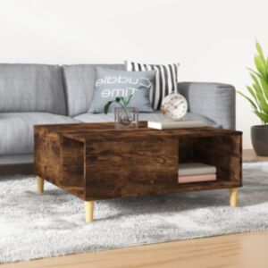 Журнальный столик U24, копченый дуб, 80x80x36,5 см, искусственное дерево