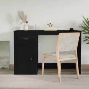 U24 письменный стол с ящиком, черный, 115x50x75 см, искусственное дерево
