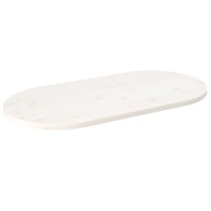 Pood24 lauaplaat, valge, 90 x 45 x 2,5 cm, männipuit, ovaalne