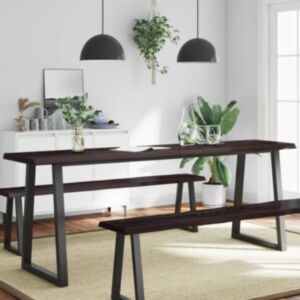 Pood24 lauaplaat, tumepruun, 220x40x(2-6) cm, töödeldud täispuit