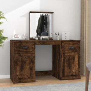 Туалетный столик U24 с зеркалом, дымчатый дуб, 130x50x132,5 см