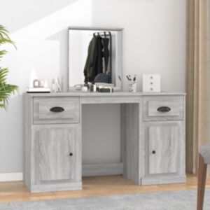 Pood24 peegliga tualettlaud, hall Sonoma tamm, 130x50x132,5 cm