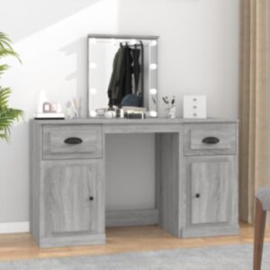 Pood24 tualettlaud LEDiga, hall Sonoma tamm, 130x50x132,5 cm