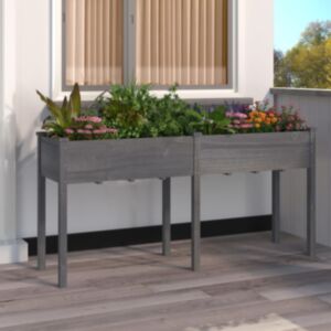 Pood24 voodriga taimelava, hall, 161 x 45 x 76 cm, nulupuit