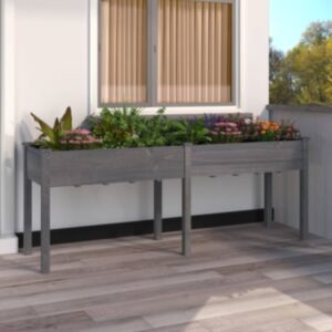 Pood24 voodriga taimelava, hall, 203 x 53 x 76 cm, nulupuit