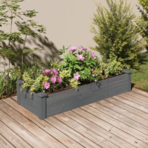 Pood24 voodriga aia taimelava, hall, 120 x 45 x 25 cm, nulupuit