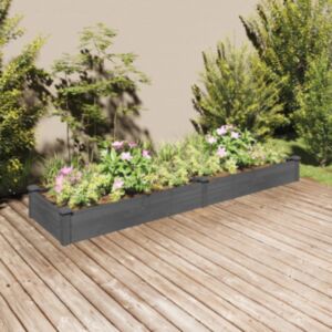 Pood24 voodriga aia taimelava, hall, 240 x 60 x 25 cm, nulupuit