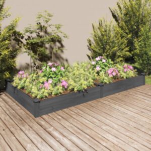 Pood24 voodriga aia taimelava, hall, 240 x 120 x 25 cm, nulupuit