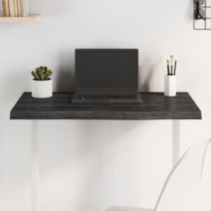 Pood24 lauaplaat, tumehall, 80x40x(2-4) cm, töödeldud tammepuit