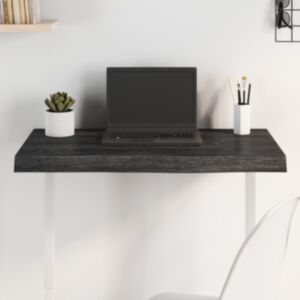 Pood24 lauaplaat, tumehall, 80 x 40 x (2-6) cm, töödeldud tammepuit