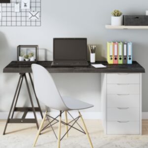 Pood24 lauaplaat, tumehall, 140 x 40 x (2-4) cm, töödeldud tammepuit
