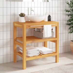 U24 Тумба для ванной с 2 полками, 74 x 45 x 75 см, массив дерева