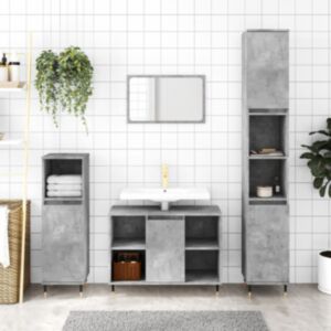 Тумба для ванной комнаты U24, серый бетон, 80 x 33 x 60 см, искусственное дерево