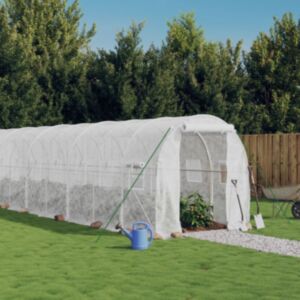 Pood24 kasvuhoone terasraamiga, valge, 20 m², 10x2x2 m