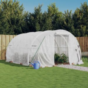 Pood24 kasvuhoone terasraamiga, valge, 12 m², 4x3x2 m