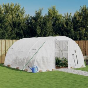 Pood24 kasvuhoone terasraamiga, valge, 16 m², 4x4x2 m