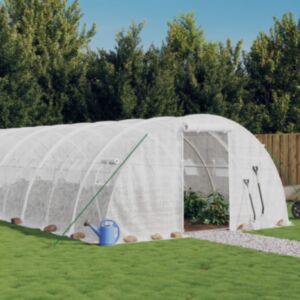 Pood24 kasvuhoone terasraamiga, valge, 32 m², 8x4x2 m