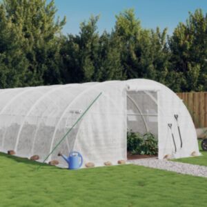 Pood24 kasvuhoone terasraamiga, valge, 96 m², 24x4x2 m