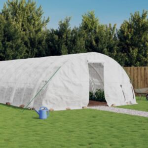 Pood24 kasvuhoone terasraamiga, valge, 120 m², 24x5x2,3 m